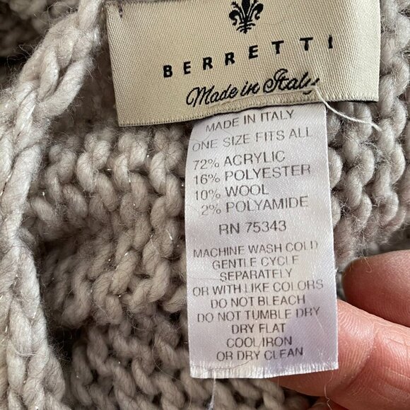 Berretti Italy cropped dolman sleeve sweater Womens One Size loose soft luxury - Picture 8 of 8